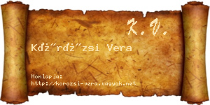 Körözsi Vera névjegykártya